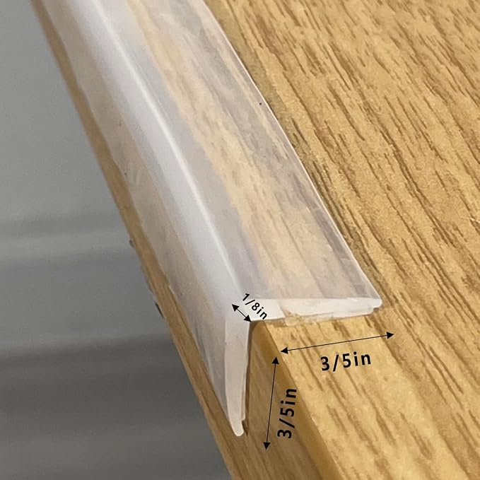 Angloria Edge Protector 100% Silicone, Baby Proofing Clear Table Corners Guards, Pre-Taped Adhesive Soft for Kids Proof Safety, Wall Furniture Bumper