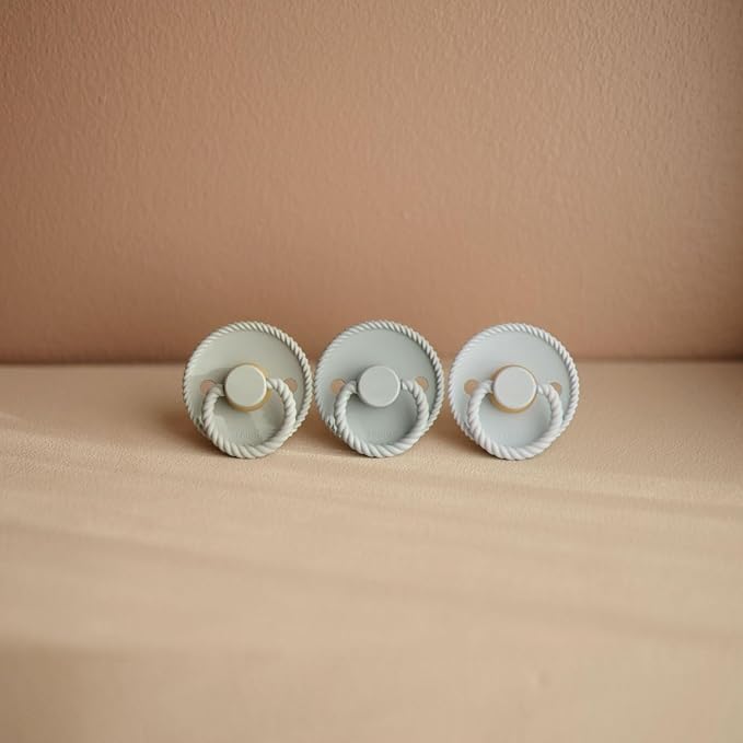 FRIGG SilkySoft Silicone Baby Pacifier 4-Pack Skyline Serenity | Made in Denmark | BPA-Free (6-18 Months)