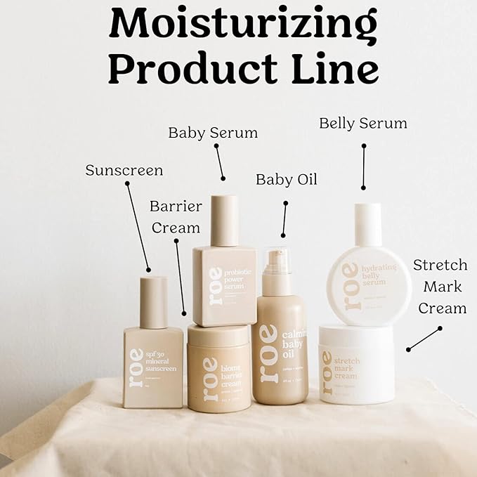 Roe Wellness Baby Oil Calming & Soothes, Hydrates Rough and Irritated Skin | All Natural Non-Greasy Hydrating Baby Oil | Moisturize Full Body (Calming Baby Oil)