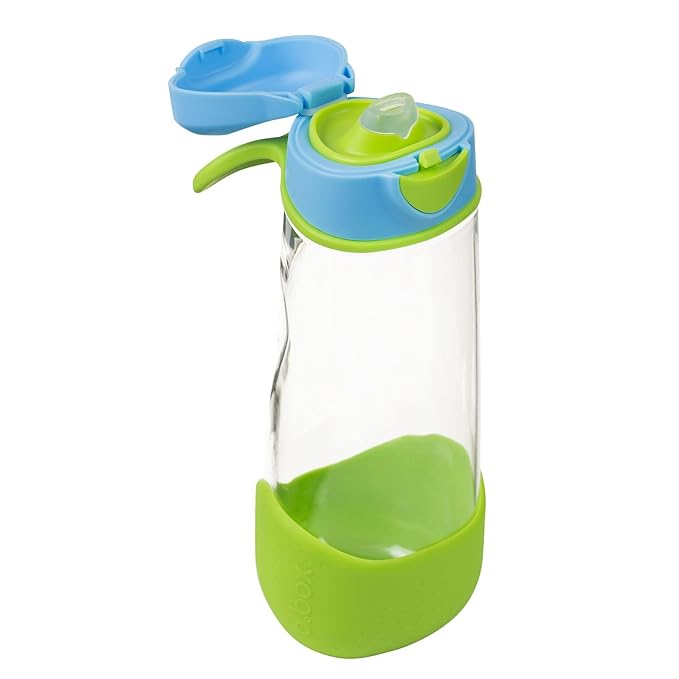 b.box 20 oz Sport Spout Kids Water Bottle for School, Sports, Travel, Daycare. Leakproof, Spill Proof, Dishwasher Safe. Easy Grip Triangle Shape, Durable Tritan Material. BPA Free.