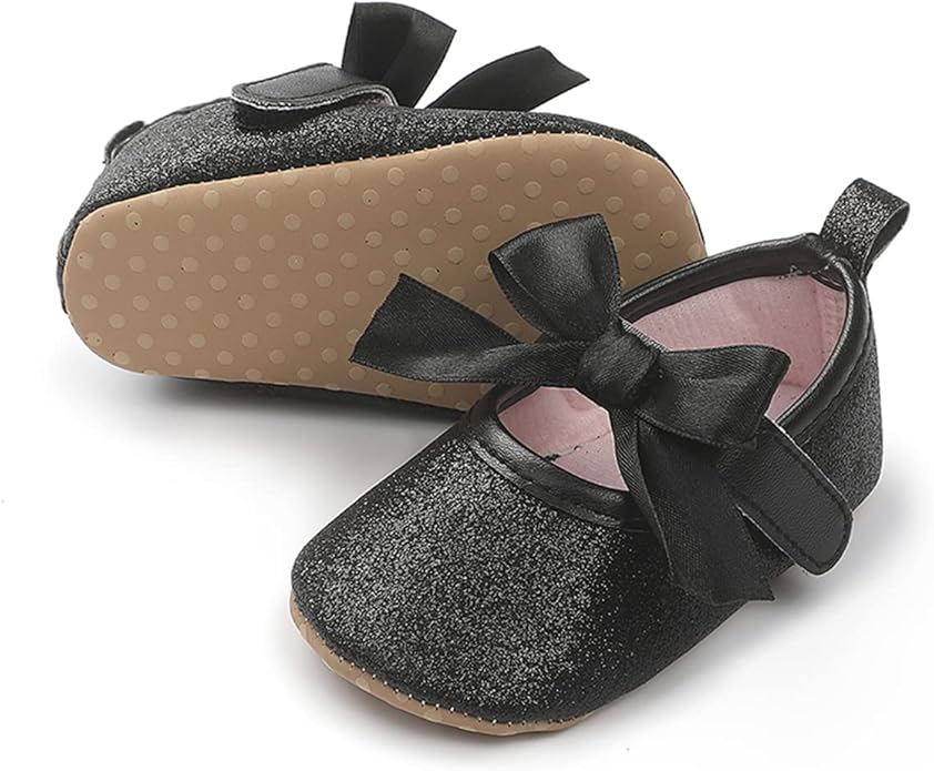 COSANKIM Baby Girls Mary Jane Flats Shoes Anti-Slip Rubber Sole Infant Toddler Princess Wedding Dress Shoes