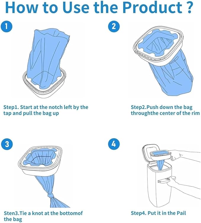 Standard Square Refills Disposal Bags Refill Compatible with Genie Diaper Compact, Select Pails (Not Fit Classic Version Pails), Hold Up to 270 Newborn-Sized Diapers Per Refill, 6 Pack