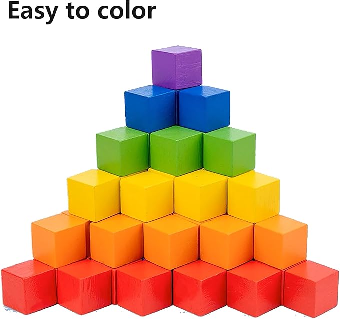 30 PCS 2 Inch Smoothed Wooden Cubes,Unfinished Wood Blocks for Crafts,Wood Square Blocks for Crafts,Shower Blocks to Decorate.