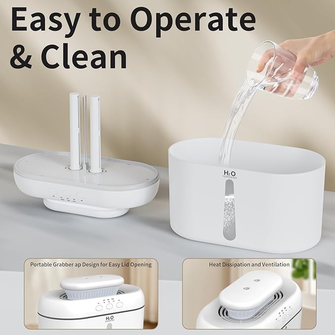 2L humidifiers for bedroom Large Room Home Ultra-Quiet 28 dB Quiet Supersized Cool Mist Air Humidifier for Baby Nursery，Dual Nozzie，Easy to Clean & Fill, 7 Color NightLight