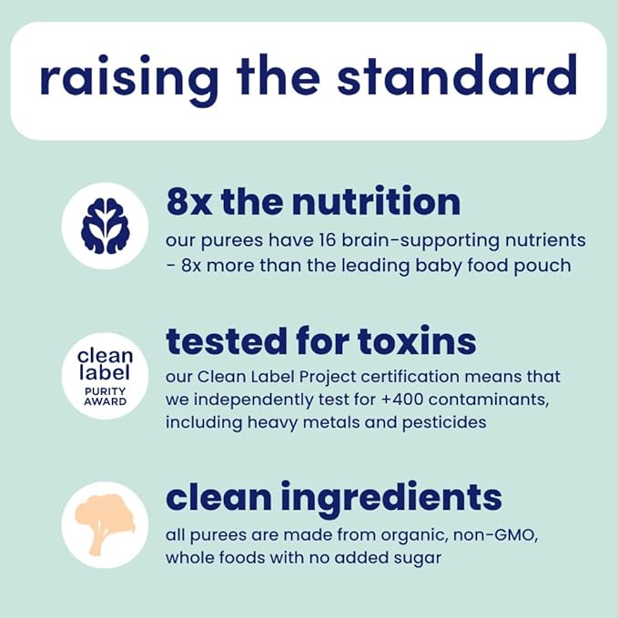 Cerebelly Organic Baby Food Pouches – Organic Broccoli Pear Pouch Protein, Healthy Fats, Non-Gmo Baby Food Meals 4 Ounce Bpa-Free Toddler Purees, 1 Count