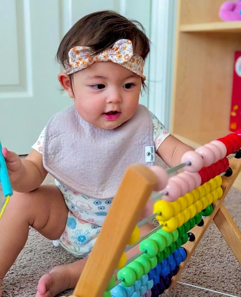 DiaperSquad's Baby Bibs for Drooling and Teething, Bibs for Boys, Baby Girl - Solid Cotton Baby Drool Bibs