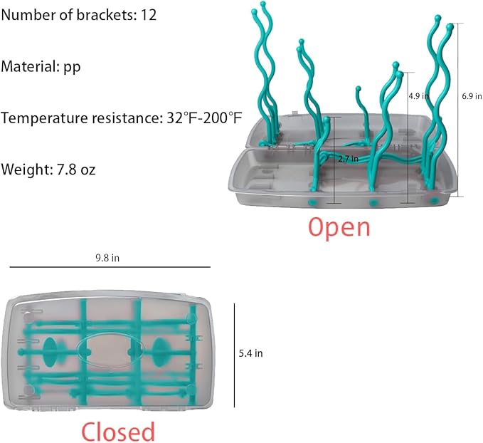 Collapsible Baby Bottle Drying Rack, Bottle Dryer Holder for Bottles, Teats, Cups, Pump Parts and Accessories (Blue)