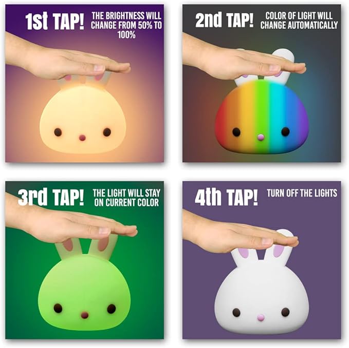 AULTRA Night Light for Kids – 16 Color USB Rechargeable Dog Lamp for Baby Nursery, Soft Silicone Night Light, 2 Brightness Levels, 10-Hour Use, Squishy Puppy Gift for Boys & Girls