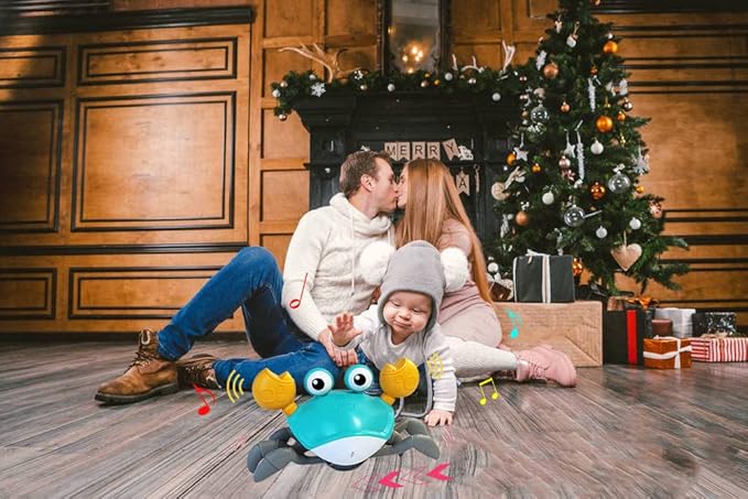 Crawling Crab Baby Toy Fantastic Creatures Toys Infant Sensory Tummy time Toys 3 4 5 6 7 8 9 10 11 12 Babies boy Girl Learning Crawl 3-6 6-12 Walking Toddler Gifts for 36 Months Old (Green)