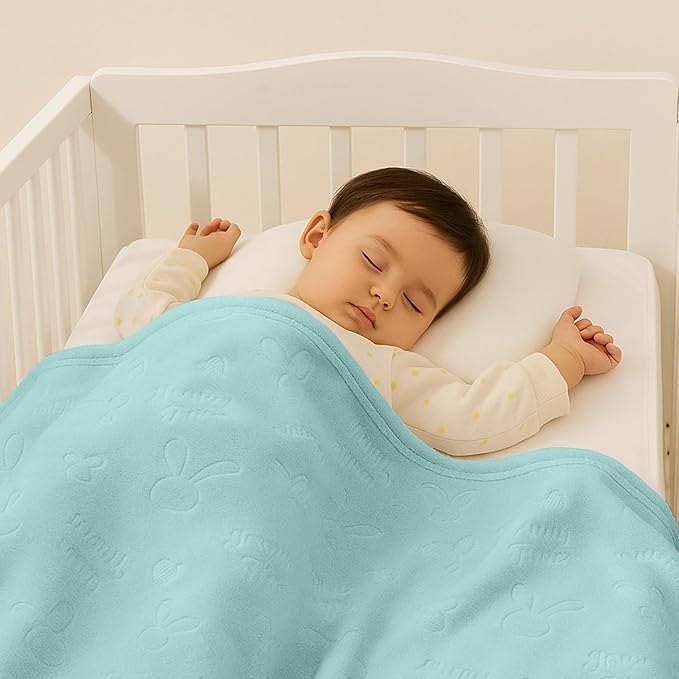 Soft Cozy Fleece Baby Blanket Animal Pattern Soft Cozy Fluffy Plush Receiving Blanket for Newborn Infant Toddler, Warm Crib Stroller Blanket for Boys Girls, 30"x40", Green