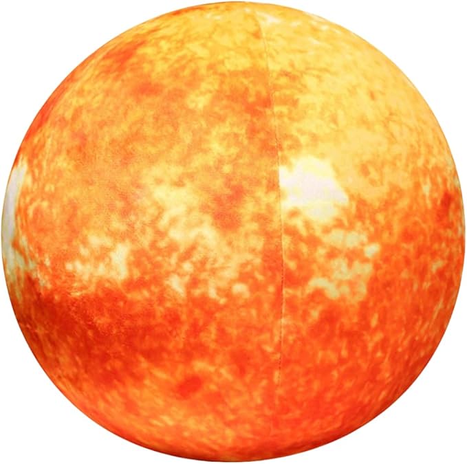Ultra-ealistic 3D Planet,Moon,Earth,The Sun,Pillow Plush Toys,for Kids Teens Adults, for Teachers and Parents, Educational Toy Learning, 10.6 in (The Sun)