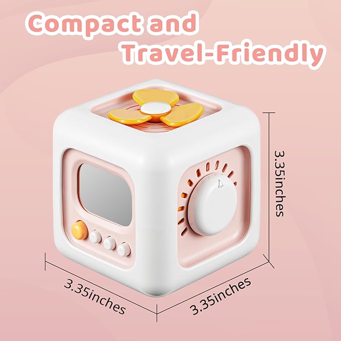 Busy Cube, Toys for 1 Year Old Girl Gifts, Montessori for Baby Girl, Travel Sensory Toys for Toddlers 1-3, Learning Fine Motor Skills| 1st Birthday Girl Gifts 12 Months Stocking Stuffers