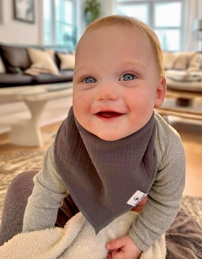 DiaperSquad's Baby Bibs for Drooling and Teething, Bibs for Boys, Baby Girl - Solid Cotton Baby Drool Bibs