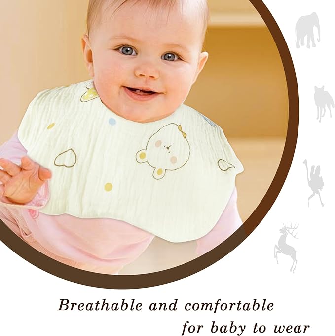 Baby Bibs Muslin Bibs for Baby Girl Boy for Drooling and Teething 10 Pack