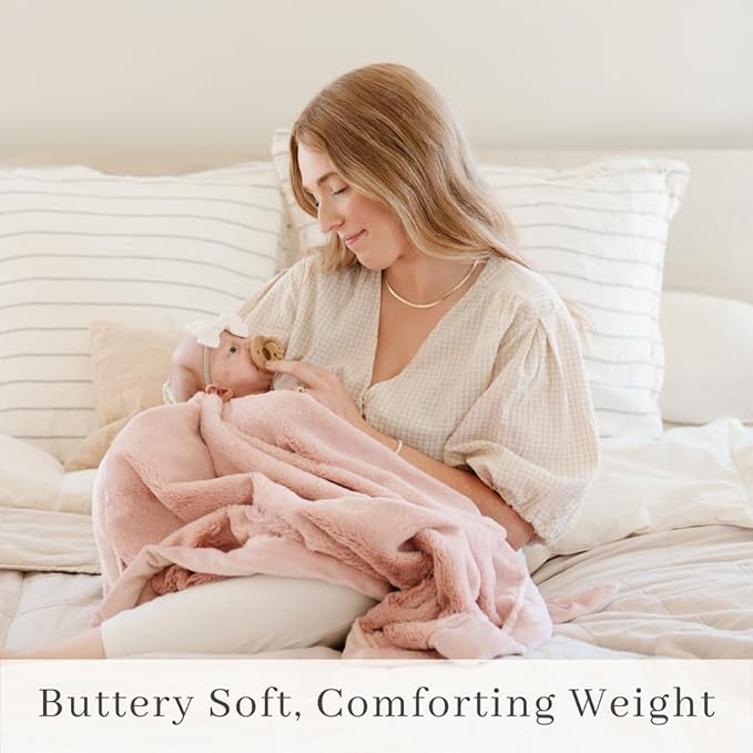 SARANONI Luxury Receiving Blankets for Babies | Ultra-Soft Lush and Boutique Quality Baby Blanket | Ballet Slipper Pink - 40" x 30"