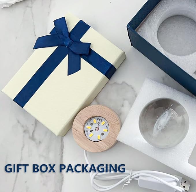 3D Saturn Globe Crystal Ball, Laser Engraved Planet Model Astronomy Sphere Decor, 2.4" Paperweight Crystal Universe Gifts for Kids, Space Model Collectors