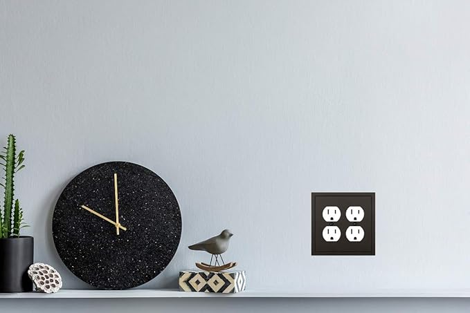 Modern Edge Decorative Wall Plate Switch Plate Outlet Cover, Durable Solid Zinc Alloy (Double Duplex, Matte Black)