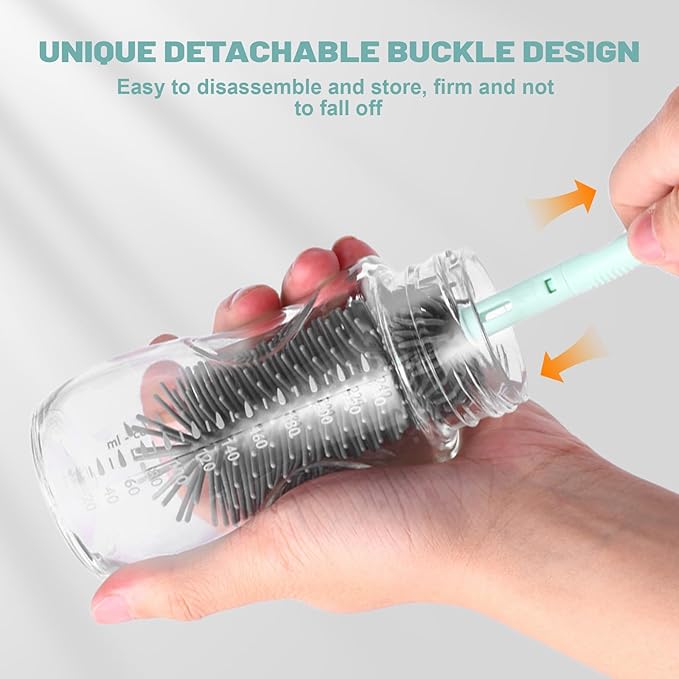 Bottle Cleaner Brush Set Travel Bottle Cleaner Kit Portable Bottle Cleaning Kit Cleaner Brush Set Toddler Cleaning Set Baby Travel Essentials for Flying Toddler Airplane Travel Essentials