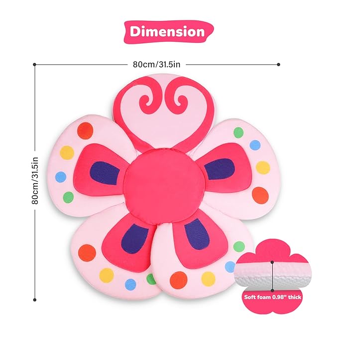 Baby Bath Pad for Infant Bathtub Sink, Non-Slip Flower Bathtub for Infants 0-6 Months, Soft Baby Sink Bath Cushion for Babies Bath Time, Newborns Bath Essentials Must Haves-Butterfly