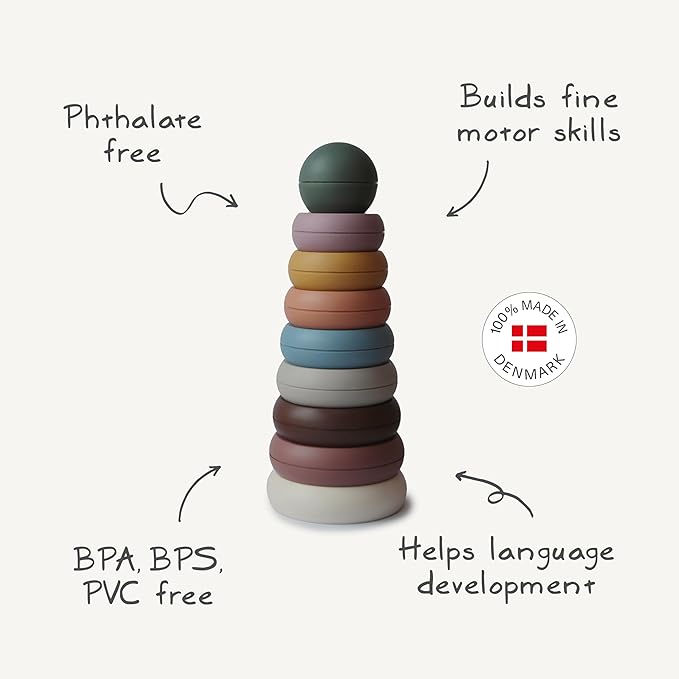 mushie Stacking Rings Toy | Made in Denmark (Rustic)