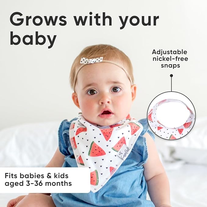 Copper Pearl 4 Pack Soft Cotton Baby Bibs for Drooling and Teething, Absorbent Drool Bibs for Baby Girl and Boy, Adjustable to Fit Newborns to Toddlers, Tons of Styles (Georgia)