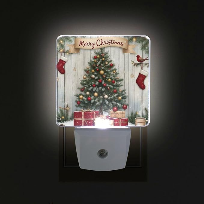 Aslsiy Night Light for Kids Christmas Tree Snowflakes Sparkling (22) Plug in Wall Lamp LED Dusk to Dawn Sensor Energy Saving Nightlight for Boys Girls Men Women