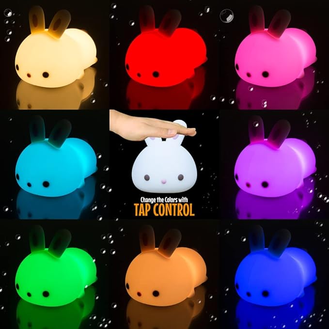 AULTRA Night Light for Kids – 16 Color USB Rechargeable Dog Lamp for Baby Nursery, Soft Silicone Night Light, 2 Brightness Levels, 10-Hour Use, Squishy Puppy Gift for Boys & Girls