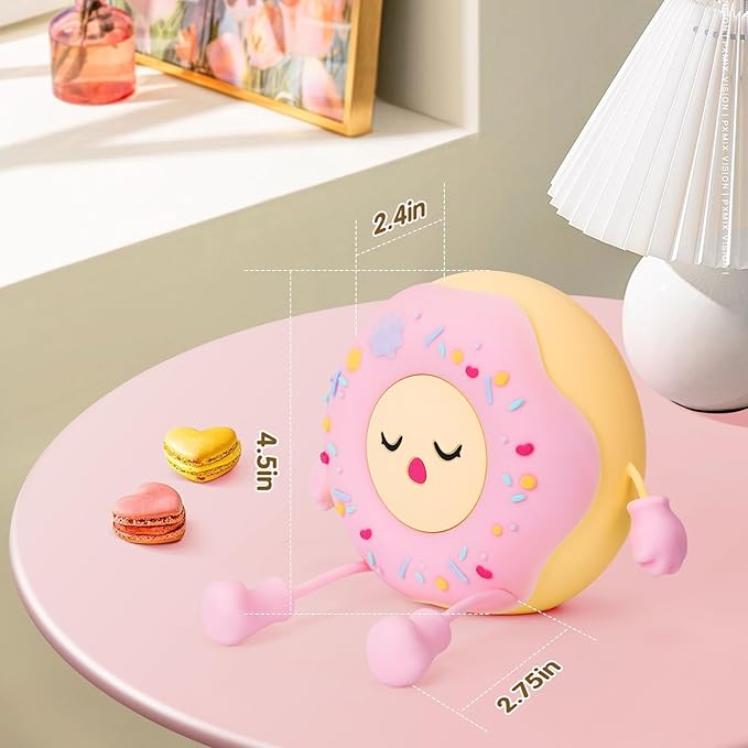 QANYI Donut Lover Light,Rechargeable Novelty Donut Lamp with Soft Touch Control and Sweet Funny Shape for Desk Decor, Birthday,Christmas,Valentine's Day Aesthetic Gifts for Girls Teens Teenages Women