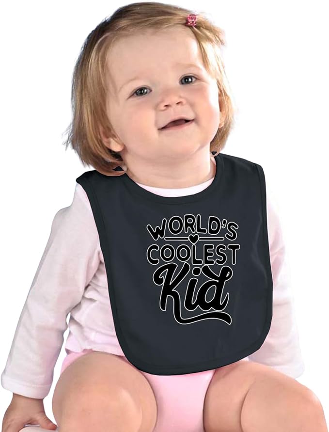 World's Coolest Kid Funny Cute Humor Infant Premium Jersey Baby Bib