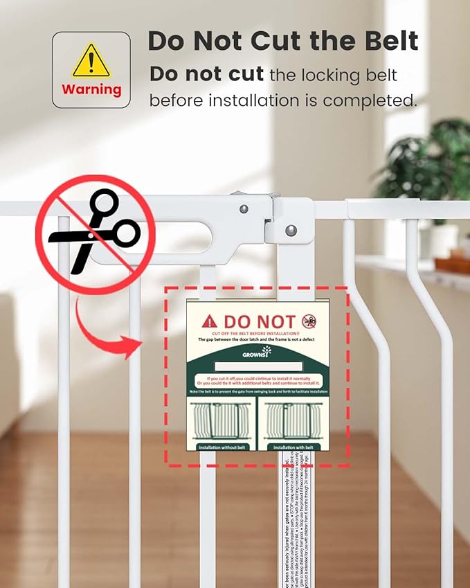 Mom's Choice GROWNSY Baby Gate, 29.5"-53" Auto-Close Dog Gate for Stairs & Doorways, Pressure-Mounted Easy Install Baby Gate - No Drill, Walk Through, Safe & Durable