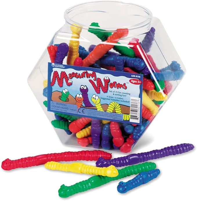 Learning Resources Measuring Worms - 72 Pieces, Ages 3+ Toddler Learning Toys, Counters for Kids