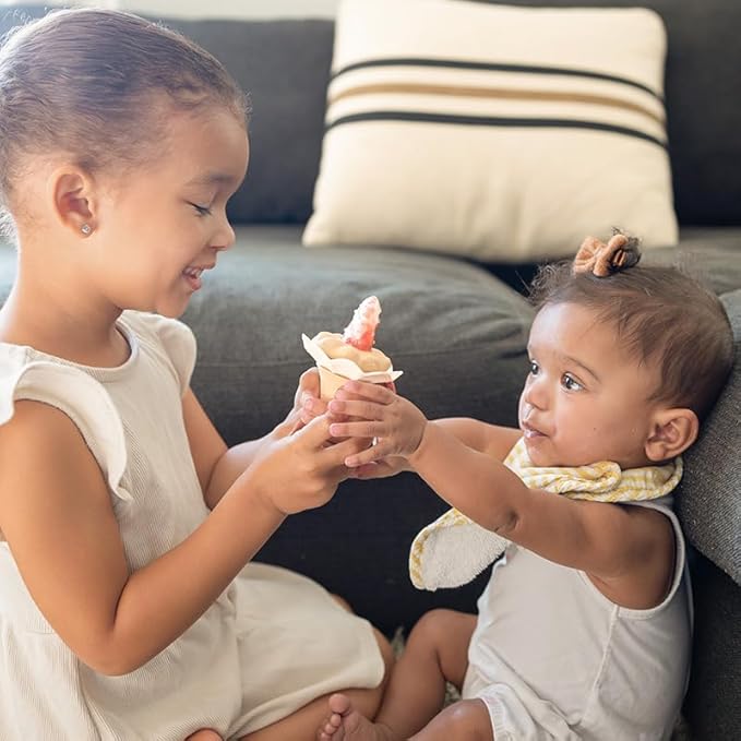 Moonkie Baby Fruit Feeder with Freezer Tray, BPA Free Silicone Food Feeder for Infant Self Feeding, Breastmilk Popsicle Molds, Mesh Feeder with Two Pouches, Baby Shower Gifts 4 Months+, 2 Pack