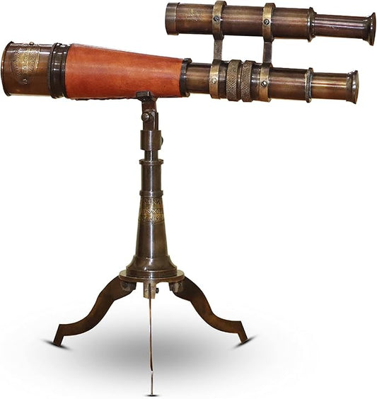 Vintage Brass Telescope on Tripod Stand DF Lens Antique Telescope Spyglass Nautical Beautiful On Brass Tripod Stand (Victorian Black Antique)