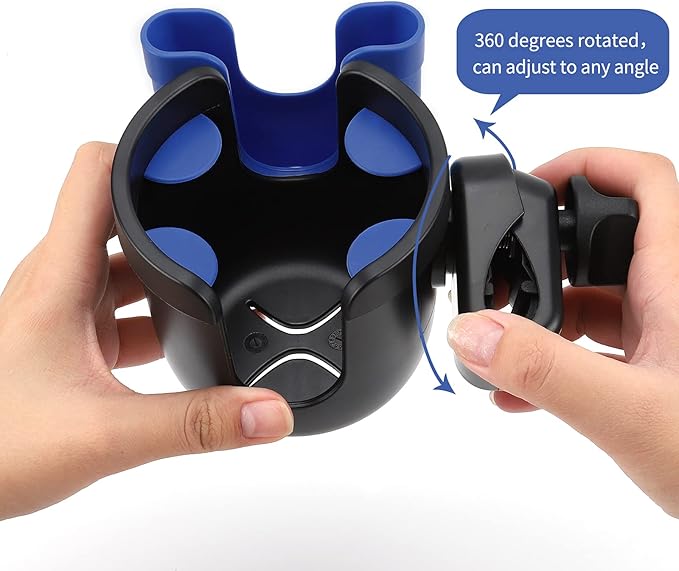 Accmor Stroller Cup Holder with Phone Holder, Bike Cup Holder, Universal Cup Holder for Uppababy Nuna Doona Strollers, 2-in-1 Cup Phone Holder for Stroller, Bike, Wheelchair, Walker, Scooter