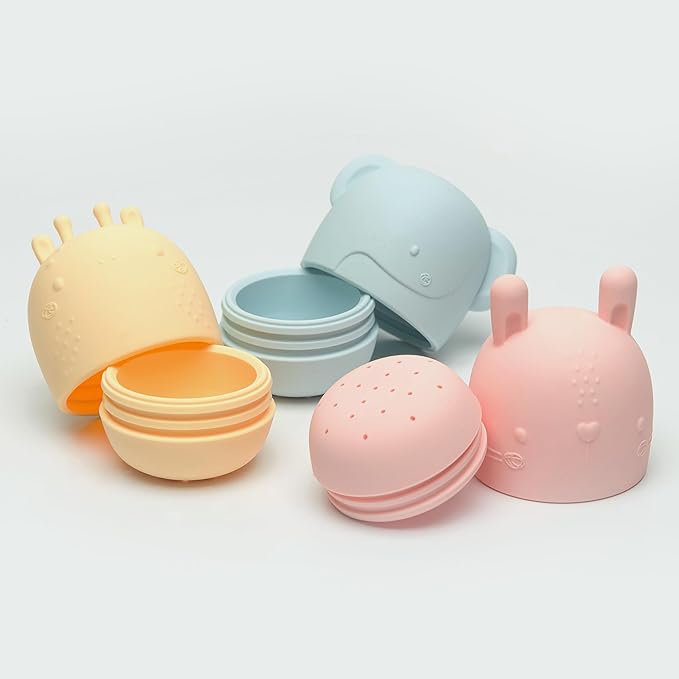 Silicone Bath Toy Set – Mold-Free, Non-Toxic Baby Water Toys for Safe Play – Durable, Vibrant Infant & Toddler Bath Toys – Sensory Development – Easy to Clean – Ages 12M+ - Multi-Colored