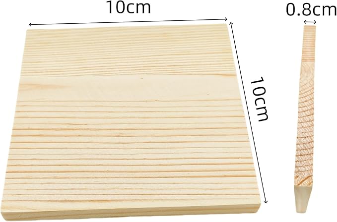 12PCS Unfinished Wood Square Blocks for Crafts, 4x4x0.3in Blank Wooden Squares Pine Wood Boards for Carving,DIY Wood Coasters,Painting & Burning