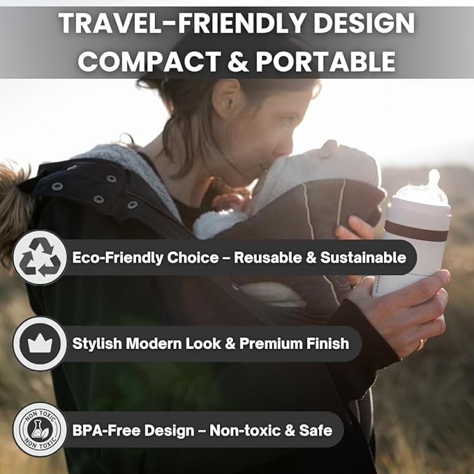 MILK & WATER All in One Baby Bottle & Baby Formula Dispenser On The Go, 9oz - Keeps Water Warm & Formula Fresh - Baby Formula Mixing Bottle with Anti Colic Nipple - Leak-Proof - 6+ Months (White)