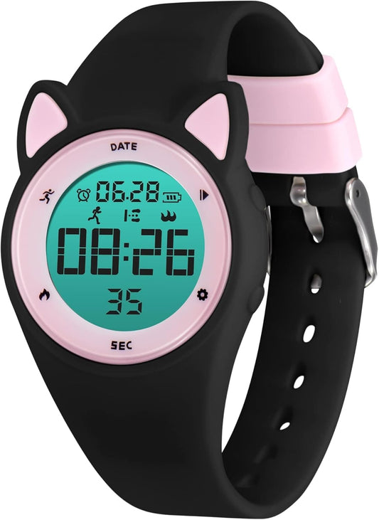 Kids Watches for Girls Boys Digital Sport Watch with Step Counter Pedometer Vibration Alarm Clock, No App Waterproof Fitness Tracker Kids Watch Boys Girls Teens Students Ages 5-16