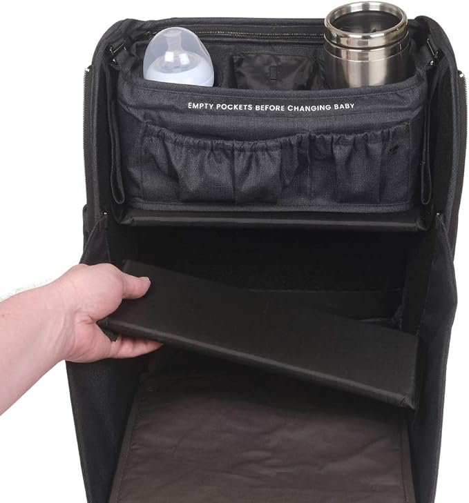 Lulyboo Convertible Diaper Bag Backpack with Changing Station & Removable Caddy - Reinforced Stitching, Insulated Bottle Pockets, Stroller Attachments, Angled Cell Phone Storage, Stylish & Durable