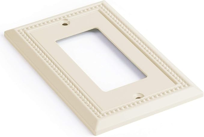 Henne Bery Sunken Pearls Heavy Duty Switch Plate/Wall Plate/Outlet Cover (Single Decorator 3PK, Light Almond)