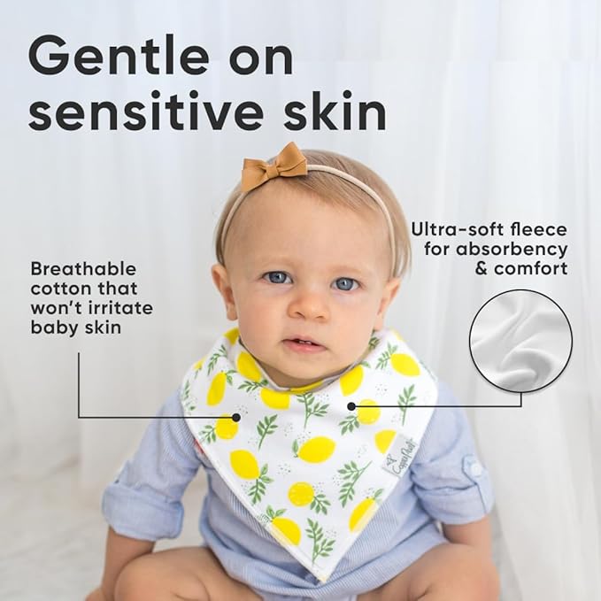 Copper Pearl 4 Pack Soft Cotton Baby Bibs for Drooling and Teething, Absorbent Drool Bibs for Baby Girl and Boy, Adjustable to Fit Newborns to Toddlers, Tons of Styles (Georgia)