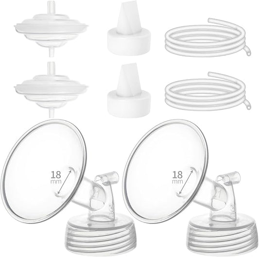 Breastpump Parts Compatible with Spectra S1 S2 9 Plus Motif Luna Ameda MYA Cimilre 18mm Flange Valve Tube Backflow Protector Replacement Kit for Spectra Accessories/Parts
