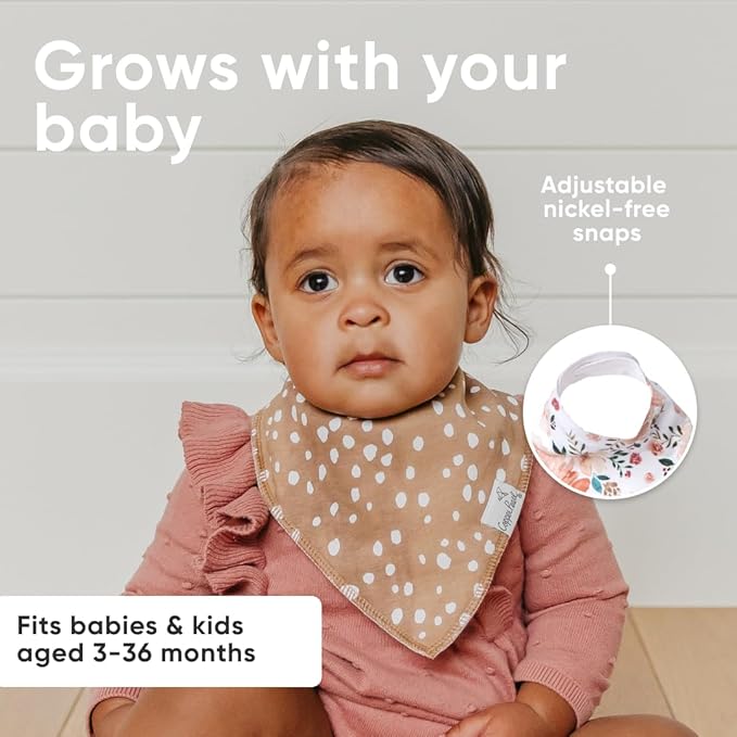 Copper Pearl 4 Pack Soft Cotton Baby Bibs for Drooling and Teething, Absorbent Drool Bibs for Baby Girl and Boy, Adjustable to Fit Newborns to Toddlers, Tons of Styles (Autumn)