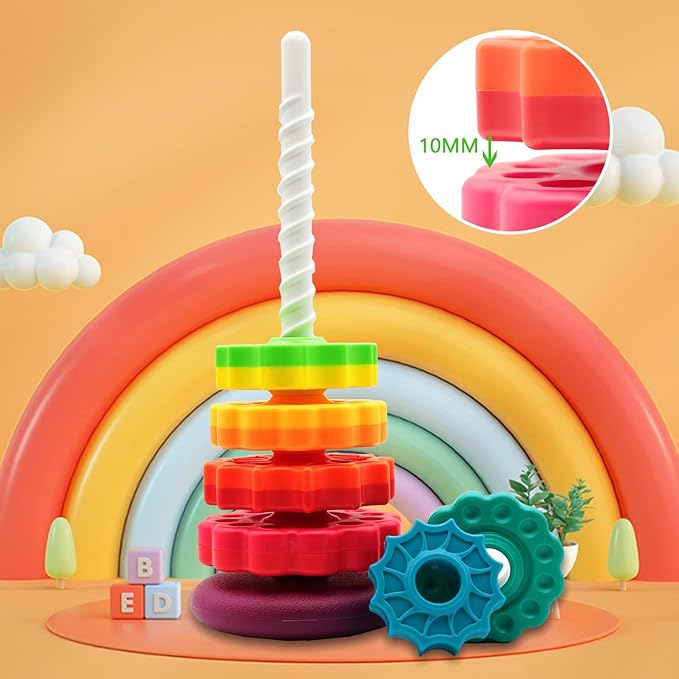 LBAIBB (1 PCS Spinning Stacking Toys,Spin Toy ABS Plastic and Color Rainbow Design,Focus on Children Educational and Interactive Learning's Stack Toys, Suitable for Gifts for Boys and Girls