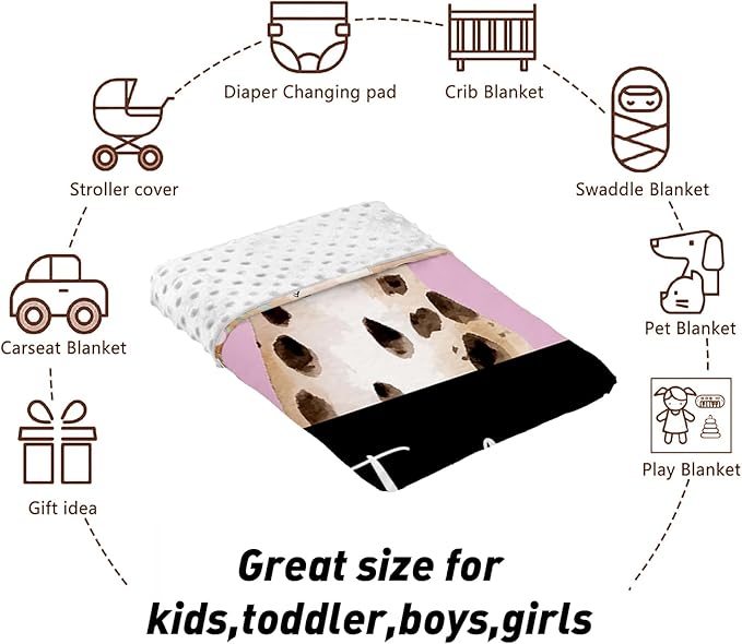 Custom Name Crib Bedding Set - Pink Leopard Theme, Personalized Nursery Bedding 3-Piece Set– Soft Blanket, Fitted Sheet, Changing Pad Cover – for Newborns Girls Nursery Gifts