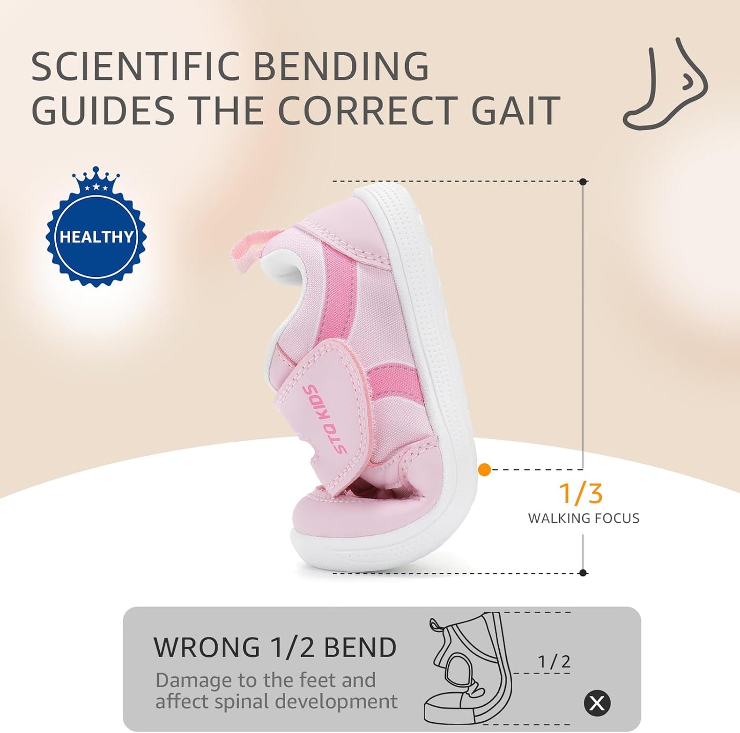 Toddler Wide Toe Box Barefoot Shoes Boys Girls Sneakers Kids Tennis Shoes Preschool Non Slip Lightweight Comfortable First Walking Shoes Running Outdoor Activities