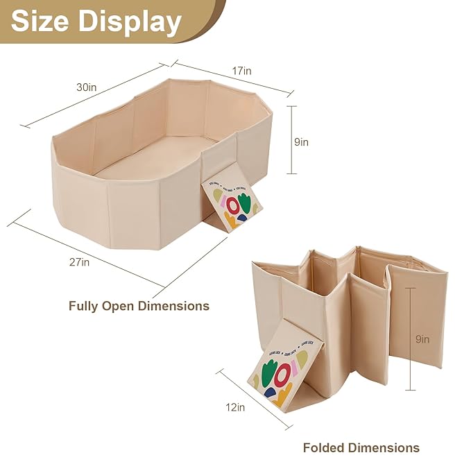 Baby Foldable Bathtub, Baby Bath Tube with Non-Slip Base Portable Baby Tube for Newborn to Toddler