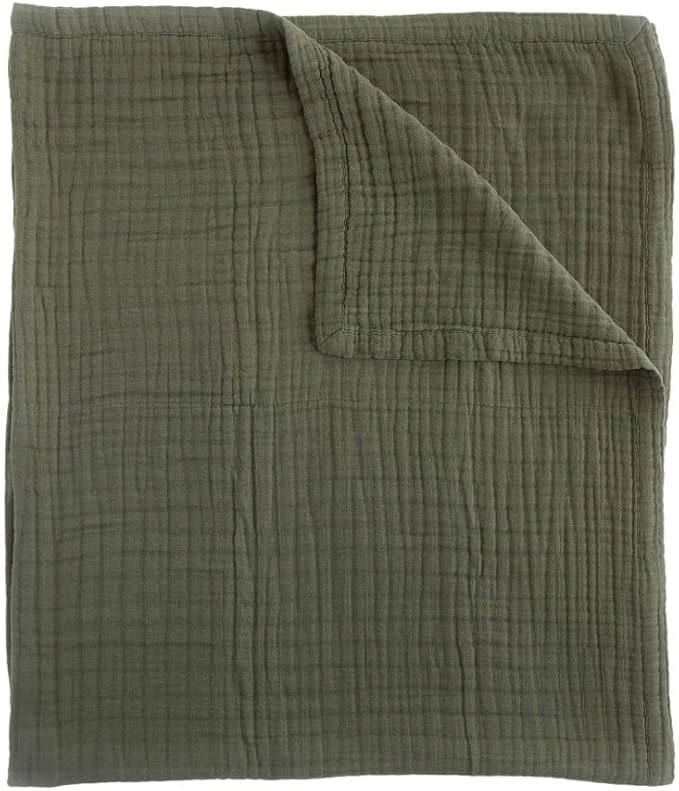 Little Unicorn Premium Quilted Throw | Super Soft, Multi-Layered Muslin XL Blanket| Great for Kids & Families (Fern)