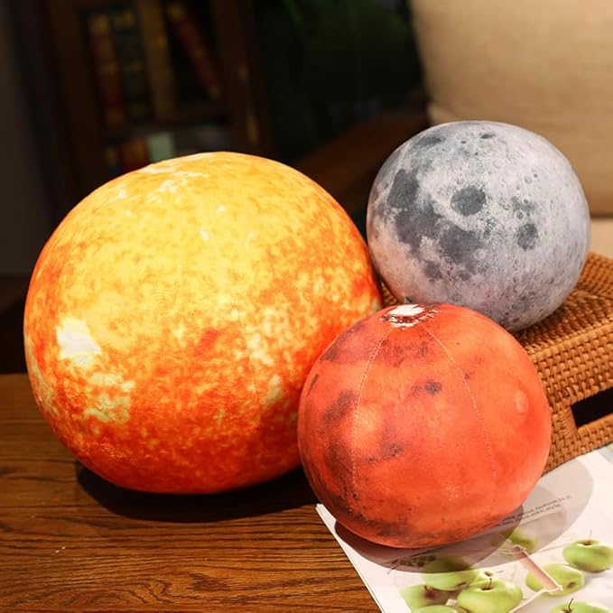Ultra-ealistic 3D Planet,Moon,Earth,The Sun,Pillow Plush Toys,for Kids Teens Adults, for Teachers and Parents, Educational Toy Learning, 10.6 in (The Earth)