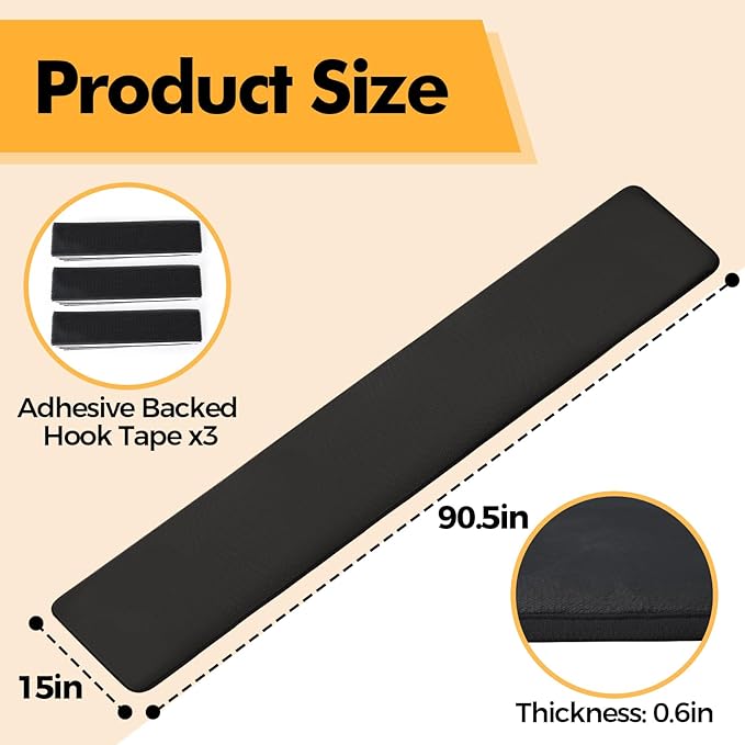 Thick Memory Foam Fireplace Baby Proofing, 90.5x15 in Soft Hearth Cover Baby Proof, Hearth Cushion Fireplace Protectors for Children Proofing, Edge Protector, Black